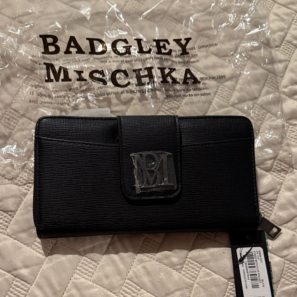Badgley Mischka Black Card Holder